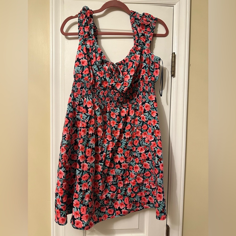 Old Navy Waist-Defined Floral Mini Dress